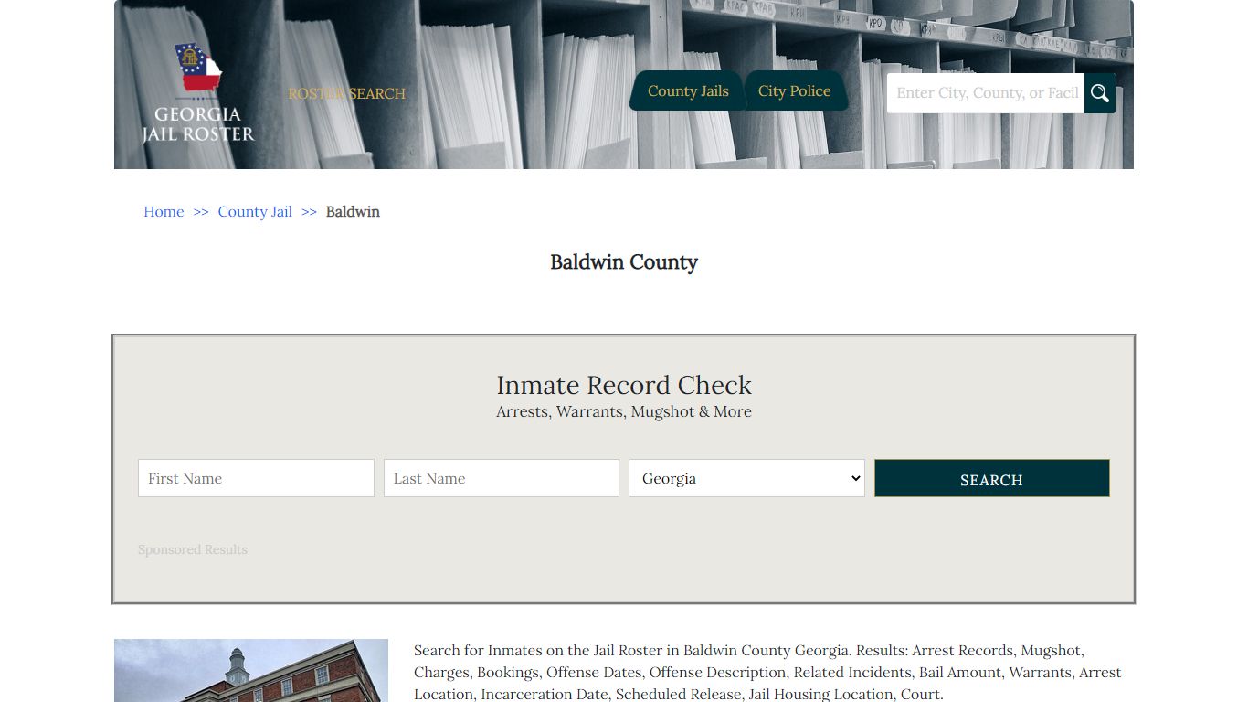 Baldwin County - Georgia Jail Inmate Search