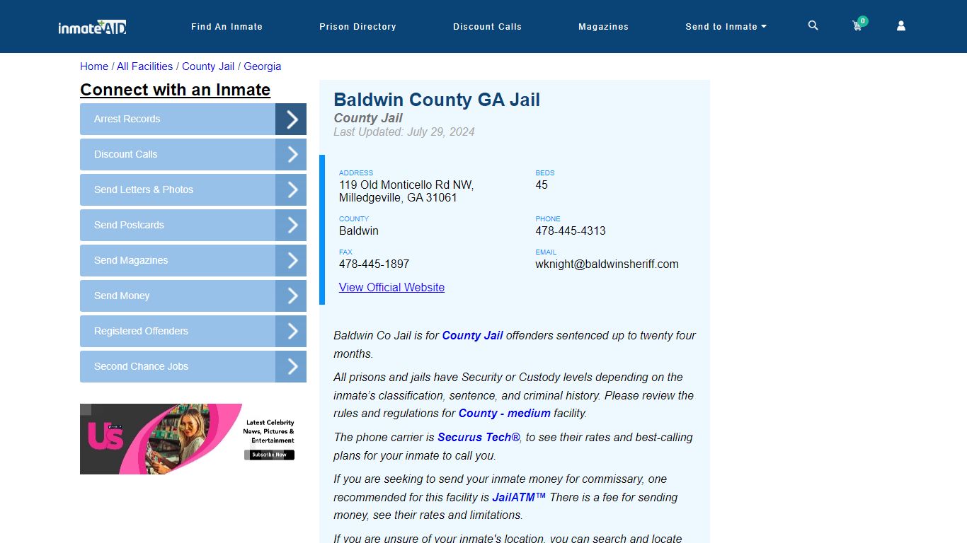 Baldwin County GA Jail - Inmate Locator